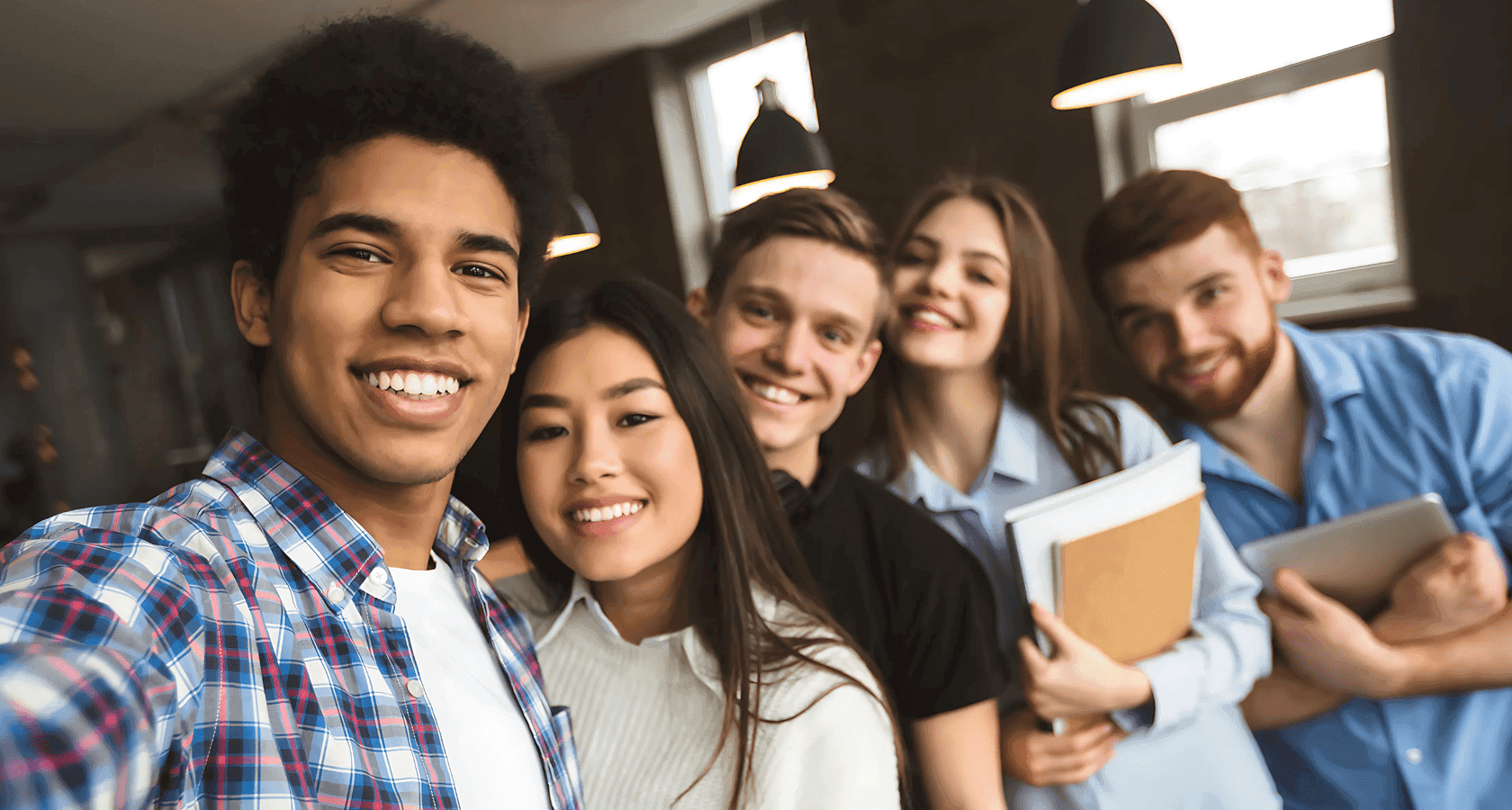 Students working